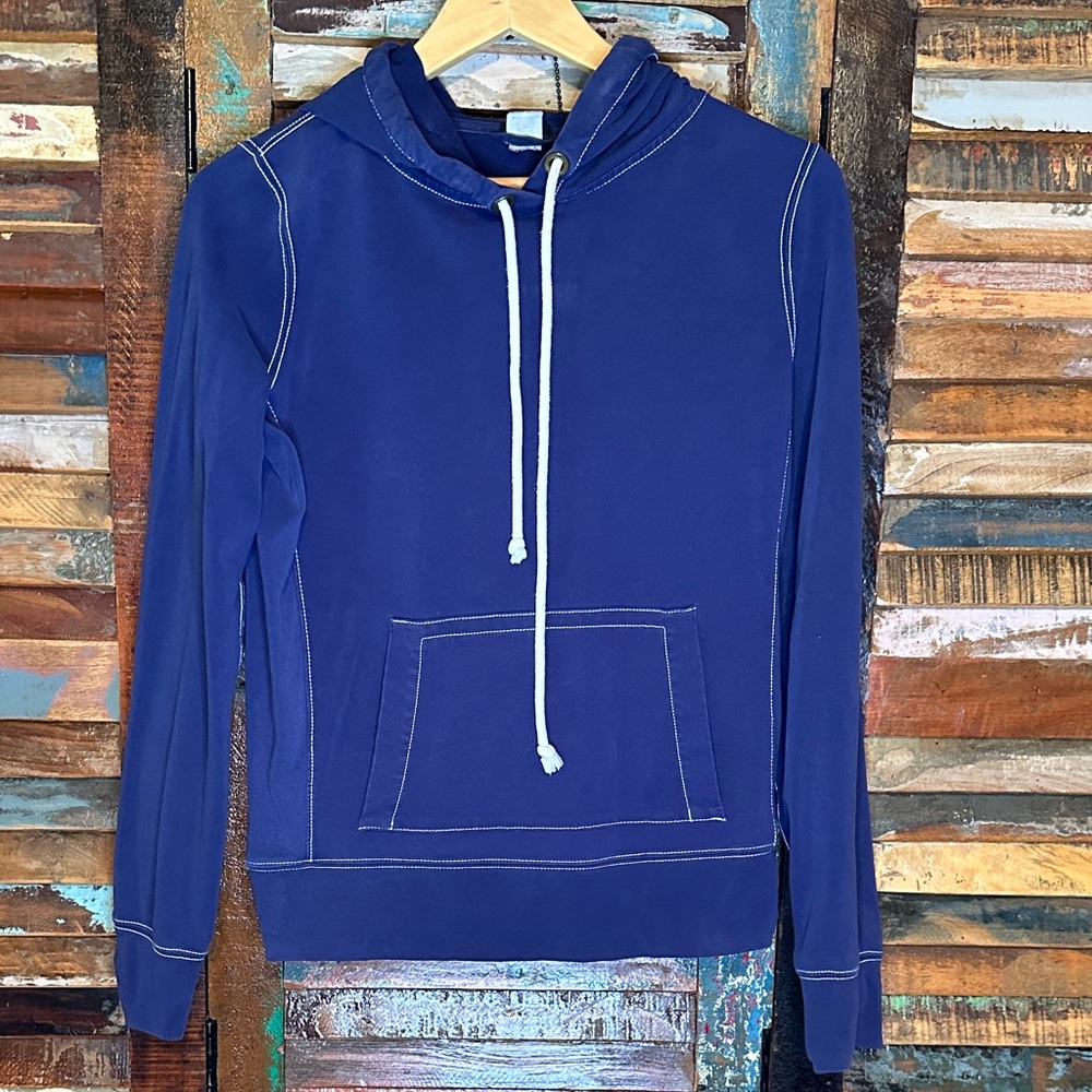 J. Crew Navy Hoodie with White Accents